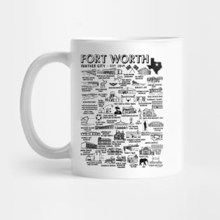Forth Worth Map Art Mug